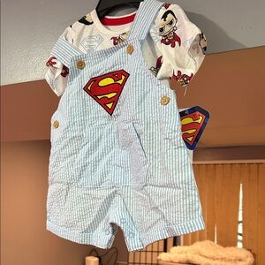 Super Man Baby Boy Shortall Set, Sizes 0/3 Months-24 Months